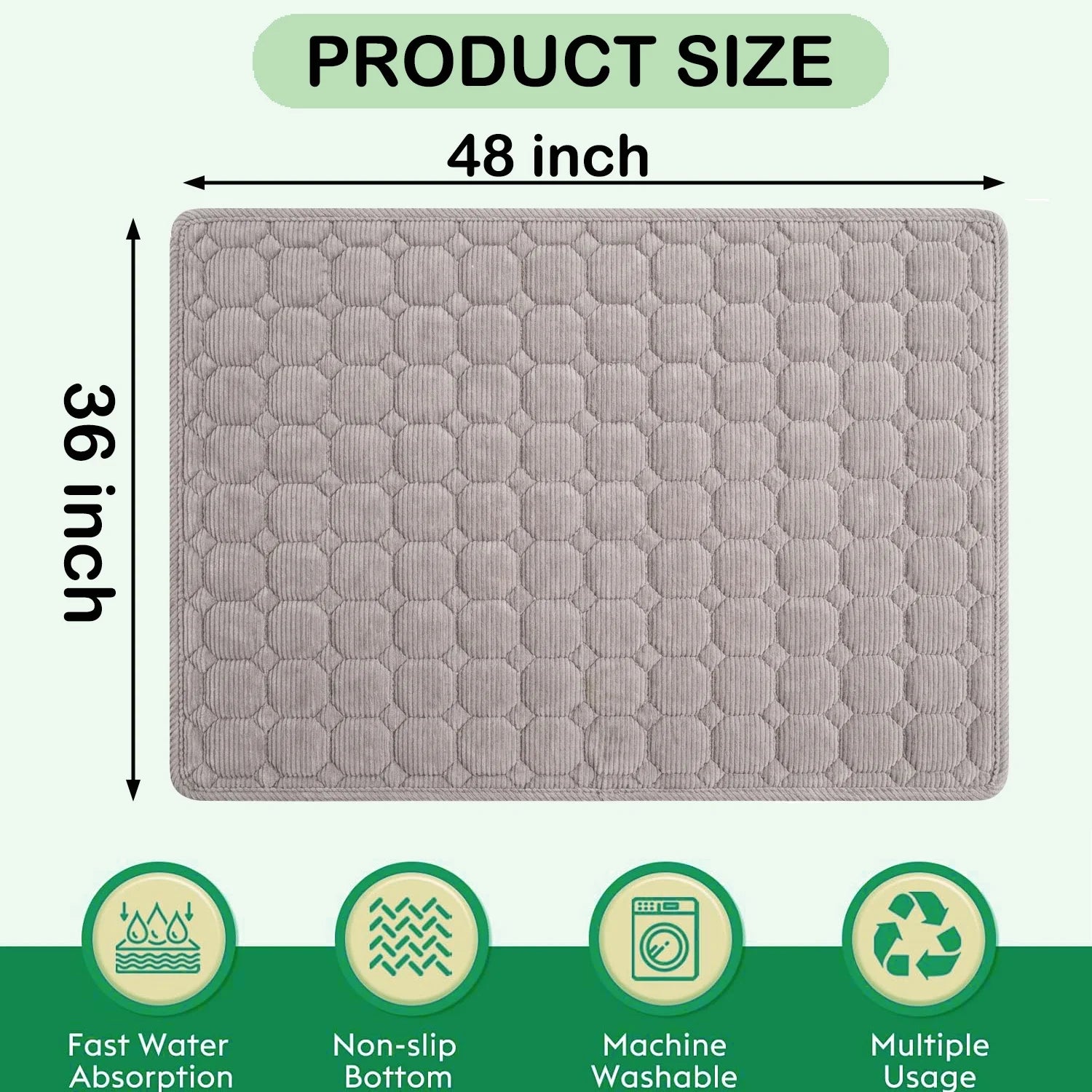 Extra Large Dog Crate Mat,48 X 36 Inch Washable Dog Bed Mat for Crate Mats for Dog Cage Mat Dog Kennel Pad Dog Kennel Mat Dog Crate Liner Dog Beds for Large Dog